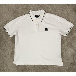 Amiri Core Logo Polo Shirt White Black Size L